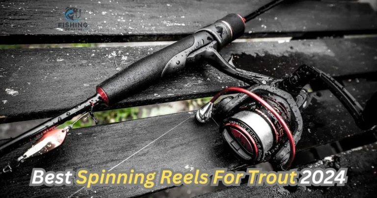 Close-up view of the best spinning reels for trout fishing, featuring a lightweight design with smooth drag system and optimal gear ratio for catching trout in streams and rivers.