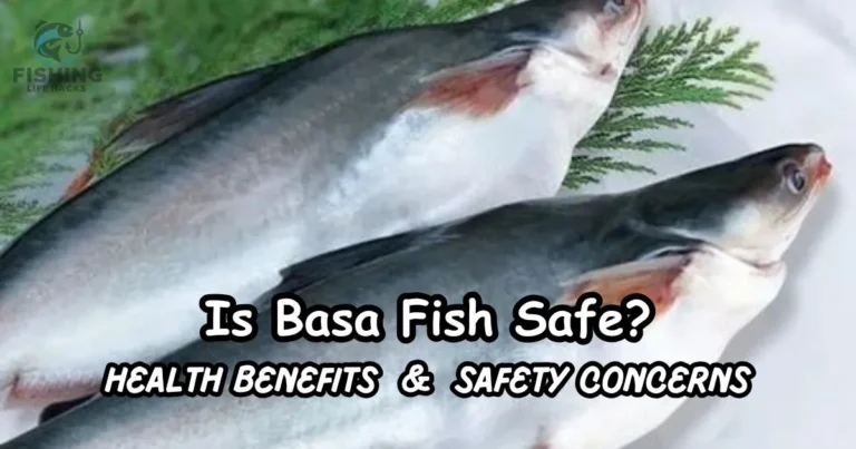 Fresh basa fish fillet on a cutting board with herbs and lemon slices, whether is basa fish safe to eat.